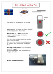 BS 1140 Spot weld peel test Information