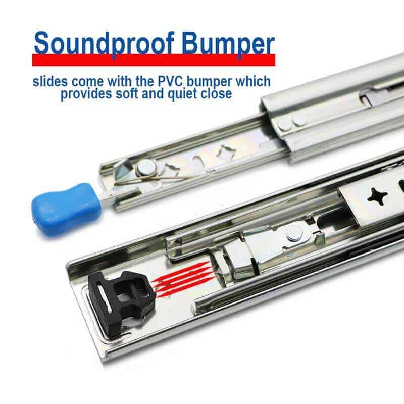 115kg Soundproof Bumper heavy duty drawer slides